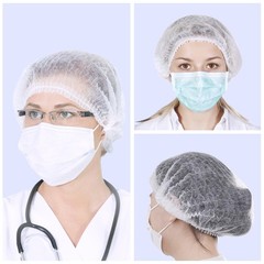 120 Pcs Disposable Bouffant Caps 21 Inch Polypropylene Non-Woven Hair Nets White