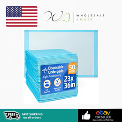 Medline Quilted Basic Disposable Blue Underpad, 23” x 36”, for Incontinence
