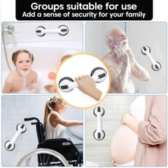 2Pack Shower Grab Bar 12″ Showers Suction Bar Handle Bathroom Safety Grip Handle