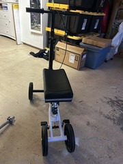 BlessReach 4-Wheel Knee Walker Scooter with Handbrakes, Blue/Black/White