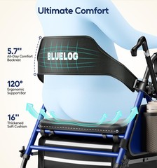 „Rollator Walker for Seniors, 350lb Capacity, Cup Holder, Adjustable Height“
