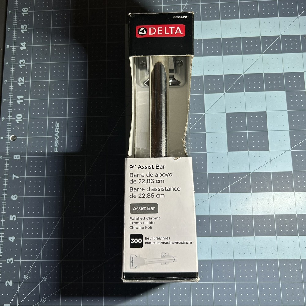 DELTA 9″ Assist Bar NEW Metal Polished Chrome ~300 LB~ Fixture Mobility Mount