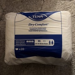 Tena Dry Comfort Protective Underwear Medium 34″“-44″“ 20ct Lot of 4 Total 80ct