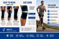 PowerLix Knee Brace Compression Sleeve Support Running Gym Arthritis M