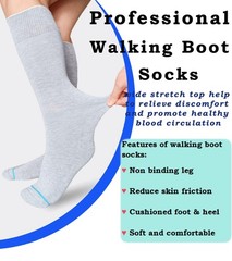 Aisesine Medical Boot Sock for Walking One Size, White-2 Pairs