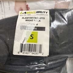 BraceAbility Plantar Fasciitis Night Sock – Size SMALL – # 03A05