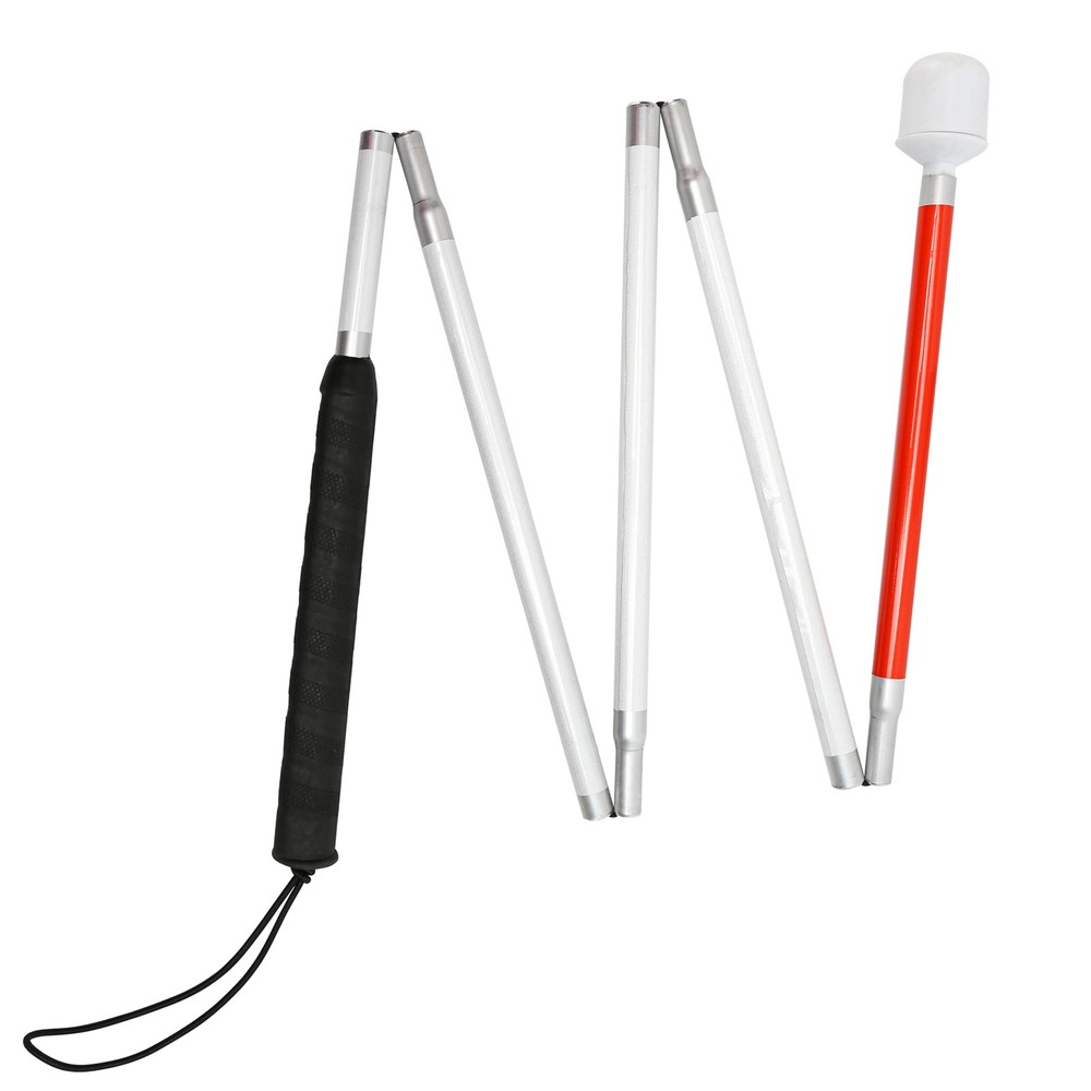 Blind Cane Stick – Mobility Reflective Red-White Foldable Walking Baston para