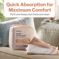 McKesson Underpads Disposable Bed 30×36 Inch (Pack of 10), Peach Backsheet