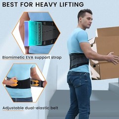 Back Brace for Lower Back Support with 4 Stainless Steel Support Breathable