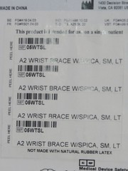 AIRCAST A2 WRIST SUPPORT BRACE WITH THUMB SPICA LEFT HAND SMALL S NEW NIB NWT