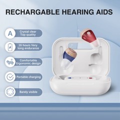 JINGHAO Rechargeable Hearing Aids Mini ITE Hearing Amplifier Sound Enhance L/R