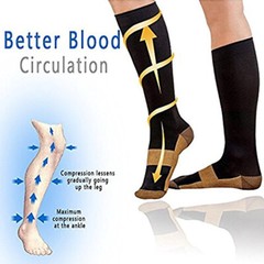 Copper Infused Compression Socks 20-30mmHg Pain Relief For Mens Womens Sport