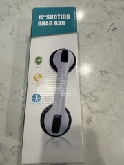 OasisSpace 12in Suction Cup Grab Bar Portable Non-Slip ADA Compliant White