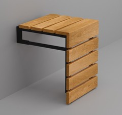 Handmade Teak Wood Folding Shower Seat Wall Mounted & Premium Quality