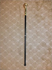 Walking Cane Decorative Cobra Snake Head Handle, Black Gold Silver, Metal