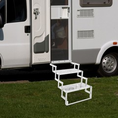 Aluminum Alloy Scissor Stairs Foldable Step Ladder 2 Steps Ladder for RV/Camper