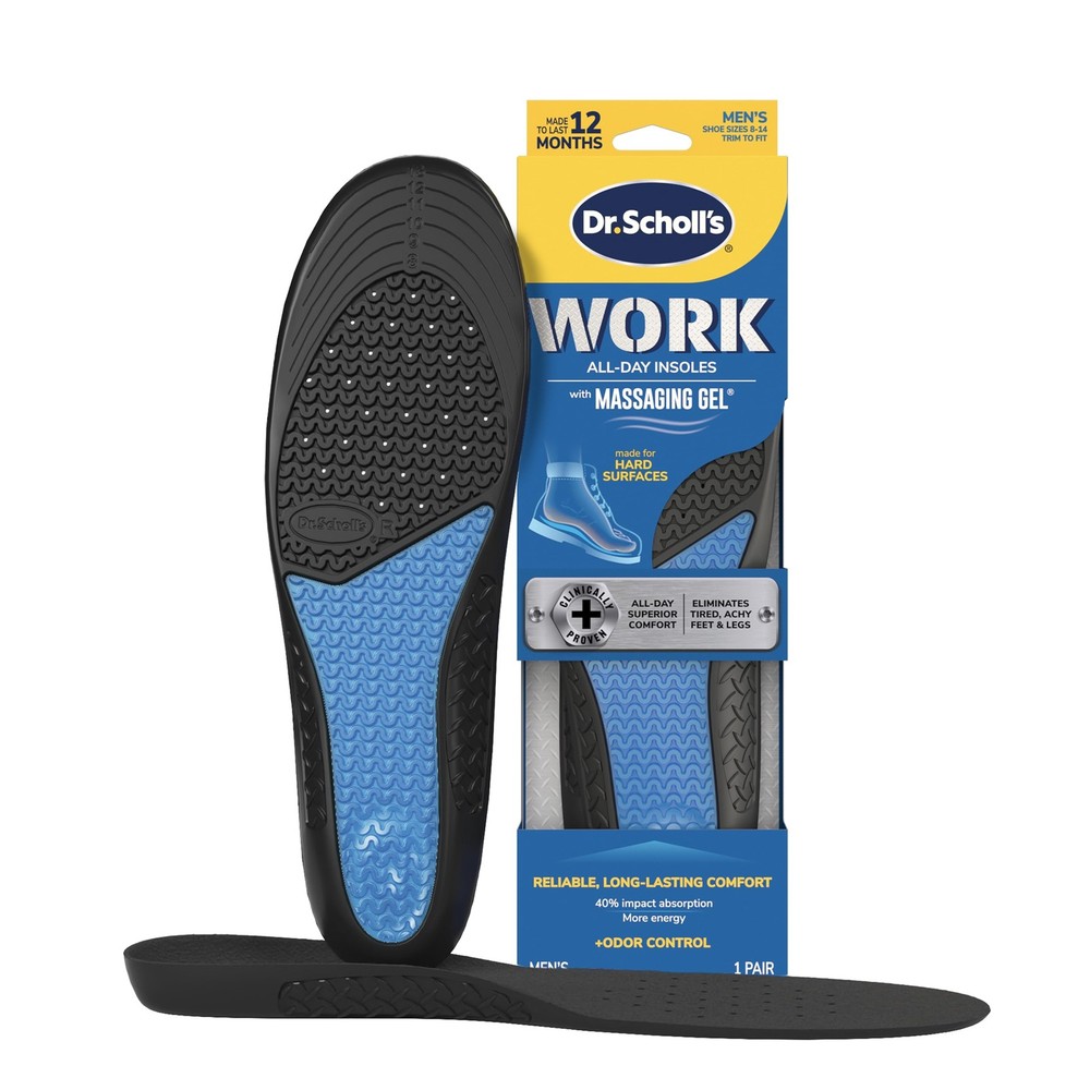 Dr. Scholl’s Work All-Day Superior Comfort Insoles 1 Pair (Pack of 2), Black