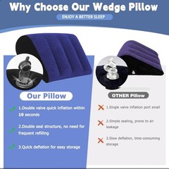 Prosixtoy Portable Wedge Pillow Inflatable Cushion – Body Positioners Blue