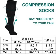 Fashionable Black Compression Socks 20-30mmHg for Active Lifestyles – 3 Pairs