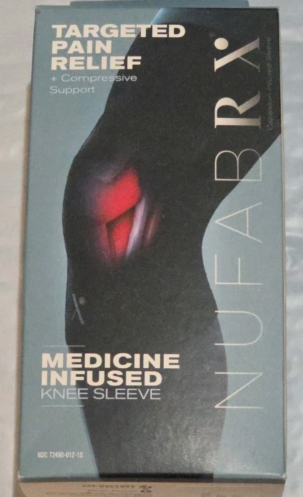 NUFABRX Pain Relieving Knee Compression Medicine Infused One Size Fits Most