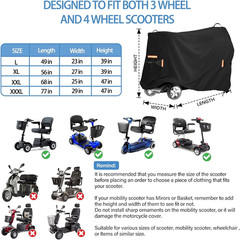 Upgraded Mobility Scooter Storage Cover 420D, Heavy Duty Oxford Fabric Electric