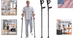 Non-Slip & Lightweight Forearm Crutches – Ideal for Post-Surgery Rehabilitation
