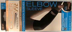 Copper Fit Freedom Compression Elbow Sleeve Large Black Copper Infused Wicking