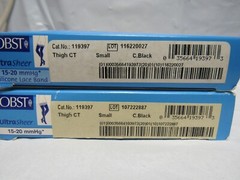 3 Jobst Ultrasheer Thigh High CT Silicone Lace Band 15 -20 mmHg SMALL Black N39M