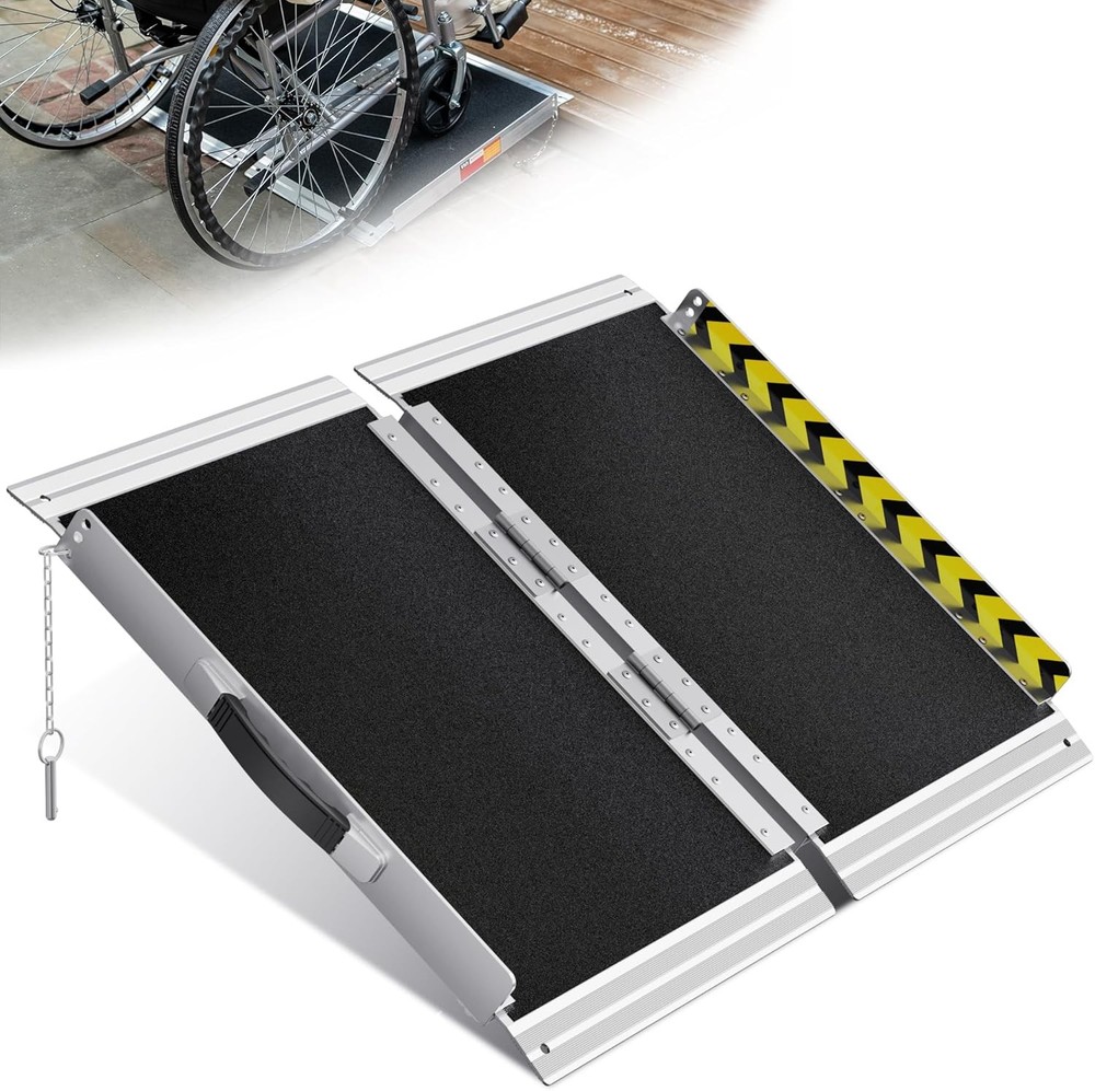 Wheelchair Ramp Seamless Non-Slip Aluminum Folding Loading Ramps for Home Steps