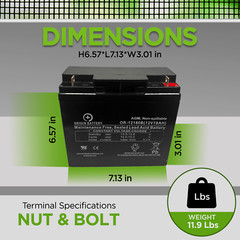 EV Rider SNR2 Mini Mobility Scooter Battery Kit 12V 18AH SLA Deep Cycle Set