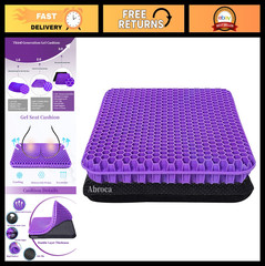 Double Thick Gel Seat Cushion for Office, Wheelchair, Car – Pain Relief & Coolin