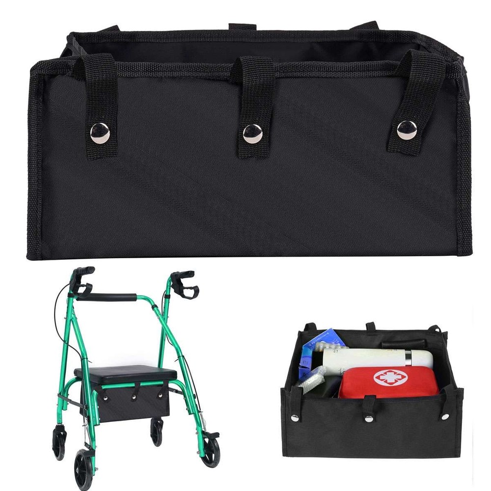 Extra Large under Seat Rollator Bag Basket for Folding or Bariatric Walker Roll