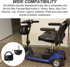 Pride Mobility Scooter Replacement Key Set Compatible with Go-Go Elite Traveller