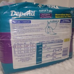 Depend Underwear Brief Super Plus 18 Pack 2002 Sm-Med RARE! Open 2 Used. Only 16