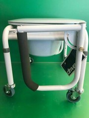 Drive Medical* Commode Chair Padded Drop Arm Steel Frame 18″ to 24″ Height Adj.