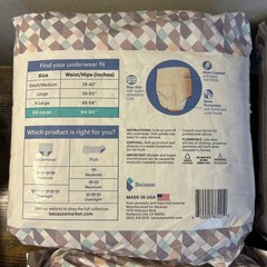 Because Premium Maximum Bladder Control Underwear 40 total Size XXL Beige unisex