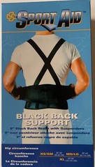 Sport Aid 9” Black Back Support Brace with Suspenders – Free Shipping!