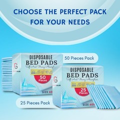 25/50/100 Disposable Incontinence Bed Pads 90 x 60cm–Highly Absorbent Sheets Mat