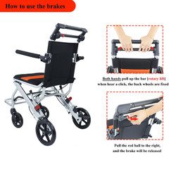 Lightweight Foldable Portable Wheelchair Travel Transport Wheelchair For Seniors