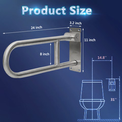 Flip Up Grab Bars Handicap Rails Toilet Safety Rails Stainless Steel Grab Bar
