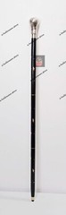 Replica of Silver Brass Bat Masterson Knob Handle Black Wood Walking Stick Cane