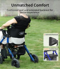 Stylish 2-in-1 Rollator & Transport Chair – 300lb Capacity for Active Seniors