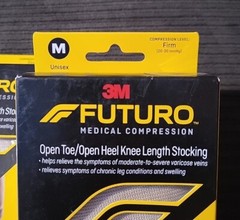 (3) Futuro Open Toe/Open Heel Knee Length Stocking – Size MEDIUM FIRM