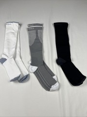 FITRELL 3 Pairs Compression Socks Grey White Black Women and Men Black L/XL