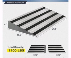 Nuvium 4″ Rise Modular Threshold Ramp for Doorways, Stable Wheelchair Ramp fo