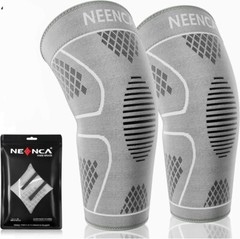NEENCA 2pk Knee Brace Professional Knee Support , XXL Gray White