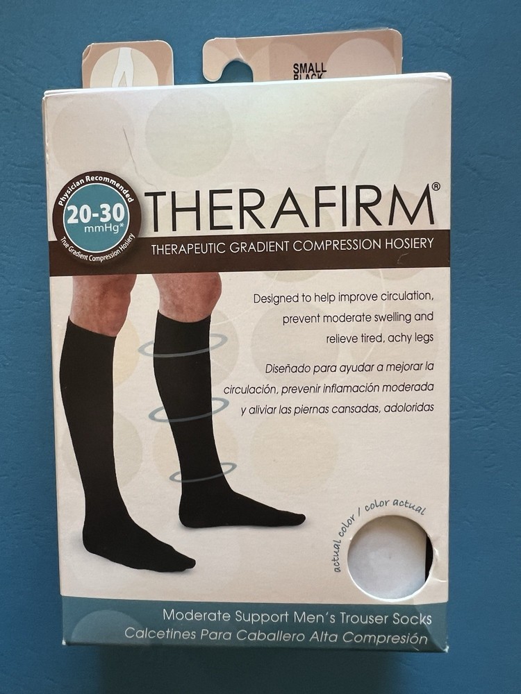 Therafirm Compression Stockings Black Trouser Socks 20-30mmHg – Small NIB 68315