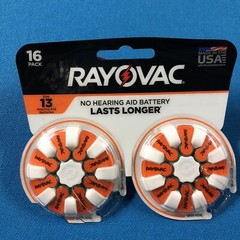 Rayovac Hearing Aid Batteries, Size 13, 16 pack Exp 2023 NEW!!! T4