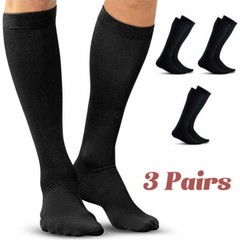 3 Pairs Mojo Compression Socks 20-30 mmgh Wide Calf Bariatric Support Stockings