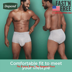 44 Ct Depend Fresh Protection Incontinence Underwear for Men, Adult Diapers, XXL